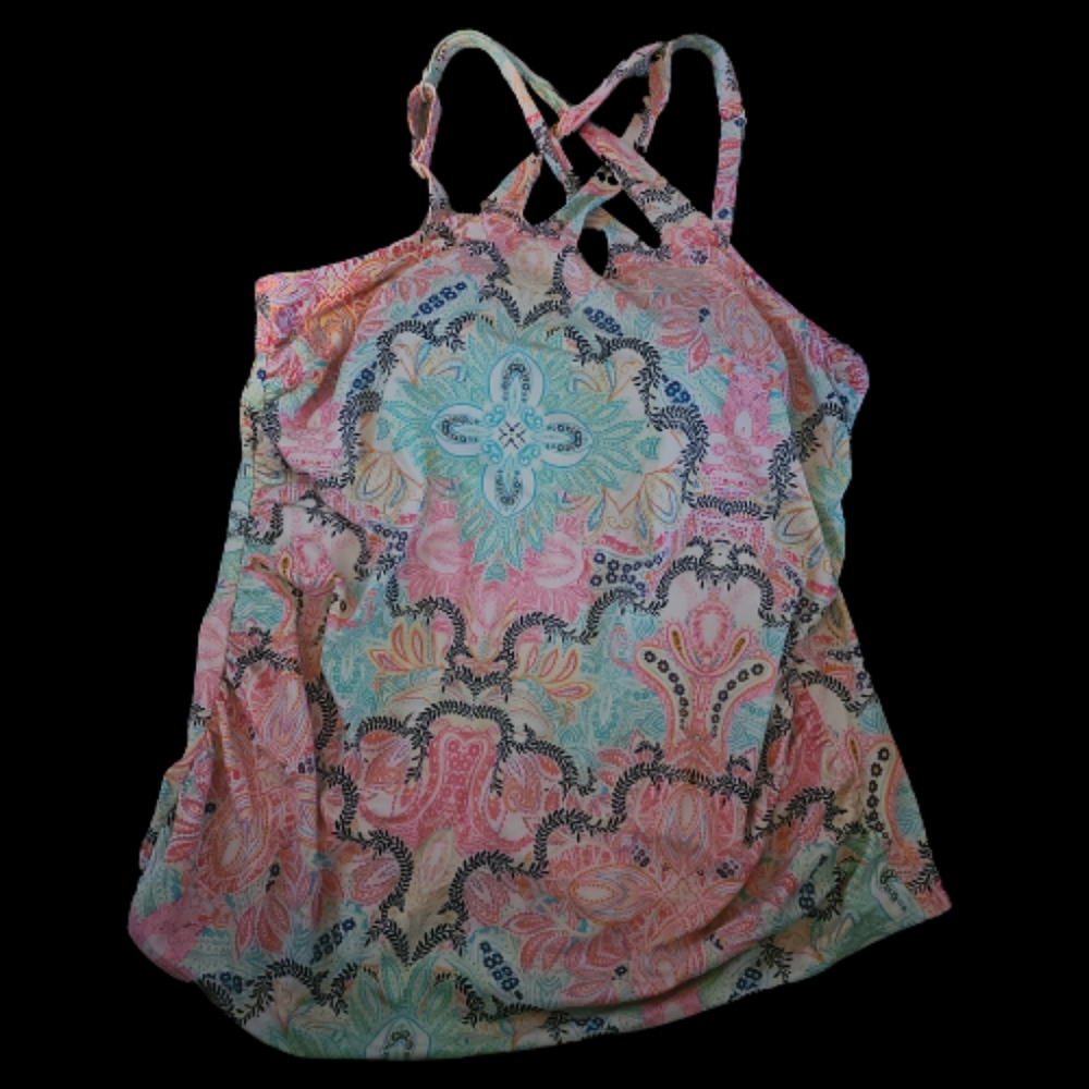Women's Multicolor Swim Tankini Top